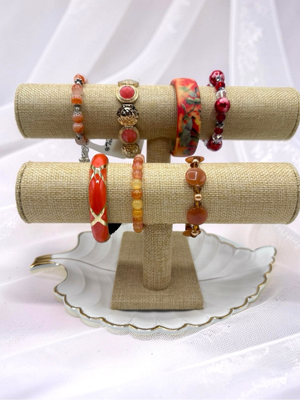 Boho Warm Tone Bracelet Bundle Lot – Beaded Stretch Bracelets